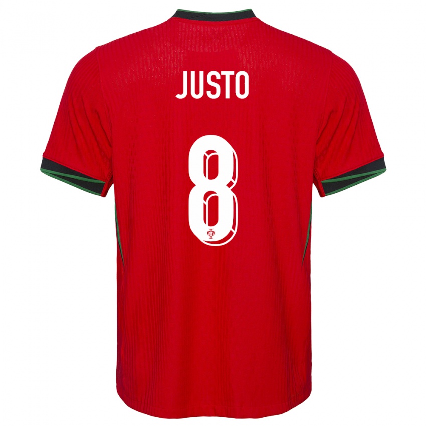 Hombre Camiseta Portugal Samuel Justo #8 Rojo 1ª Equipación 24-26 La Camisa Chile