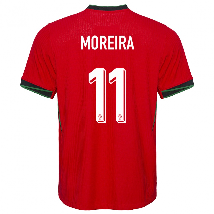 Hombre Camiseta Portugal Diego Moreira #11 Rojo 1ª Equipación 24-26 La Camisa Chile