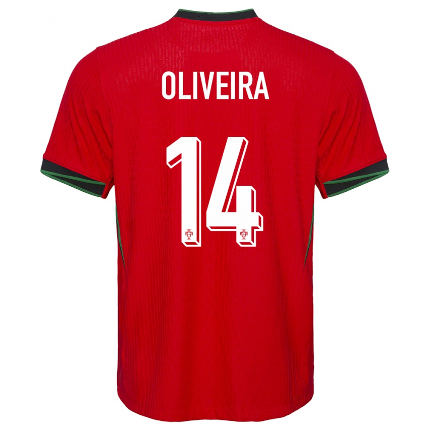 Hombre Camiseta Portugal Hugo Oliveira #14 Rojo 1ª Equipación 24-26 La Camisa Chile