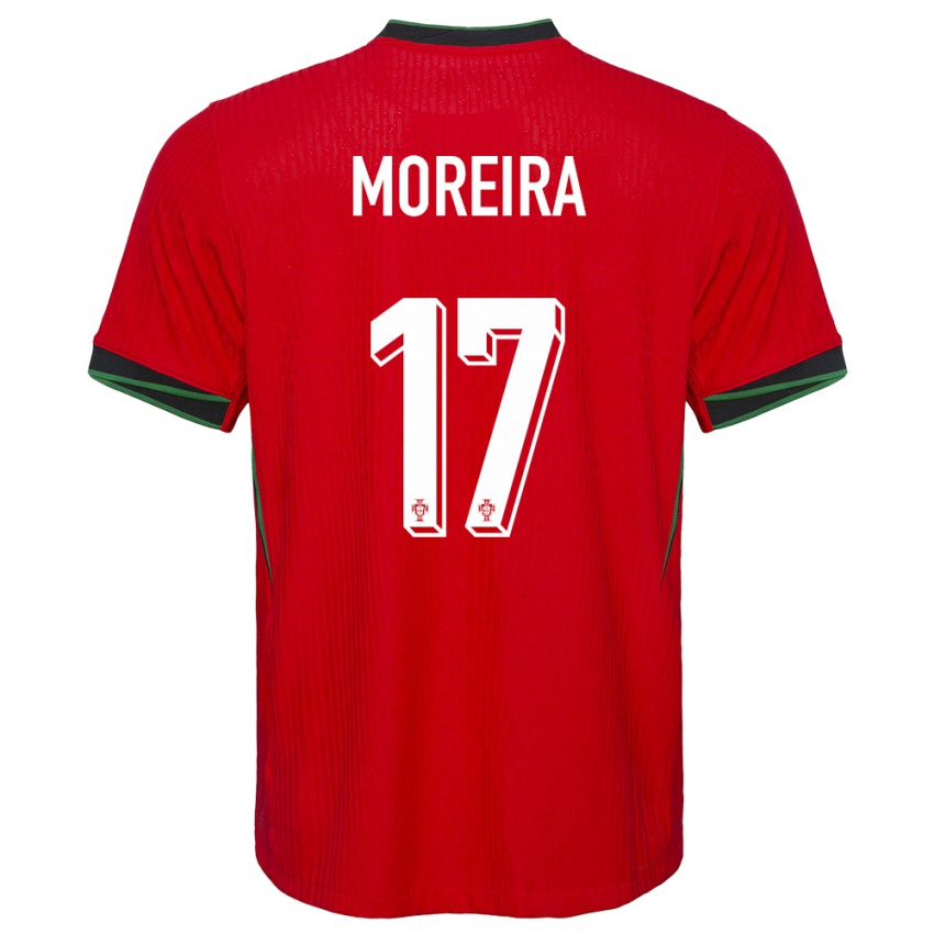 Hombre Camiseta Portugal Afonso Moreira #17 Rojo 1ª Equipación 24-26 La Camisa Chile