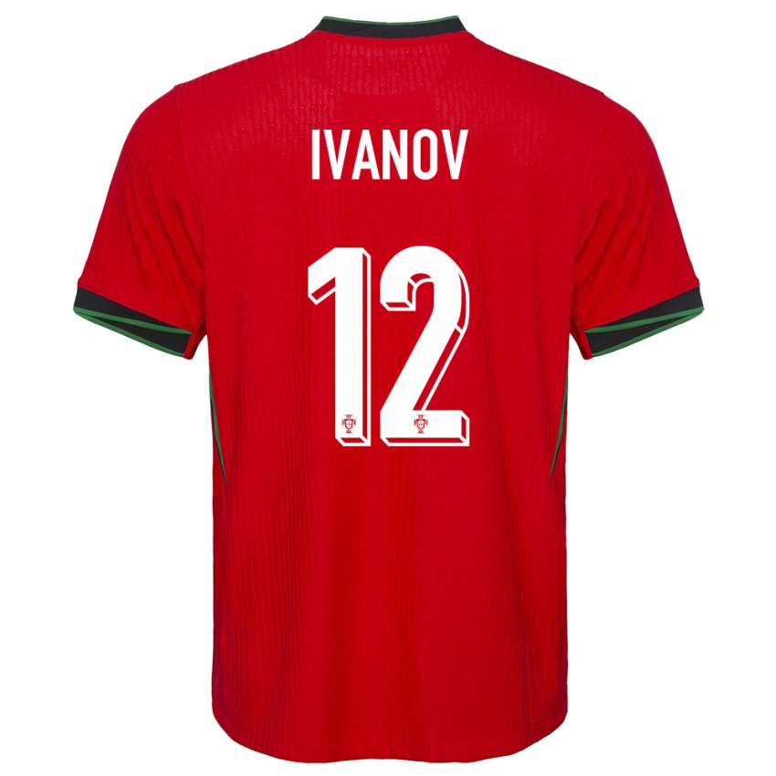 Hombre Camiseta Portugal David Ivanov #12 Rojo 1ª Equipación 24-26 La Camisa Chile