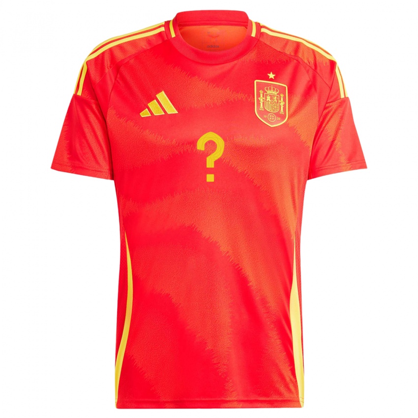 Hombre Camiseta España Su Nombre #0 Rojo 1ª Equipación 24-26 La Camisa Chile