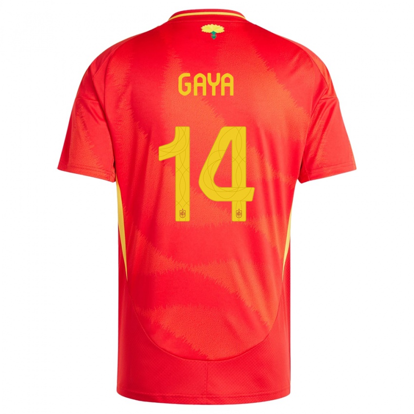 Hombre Camiseta España Jose Gaya #14 Rojo 1ª Equipación 24-26 La Camisa Chile