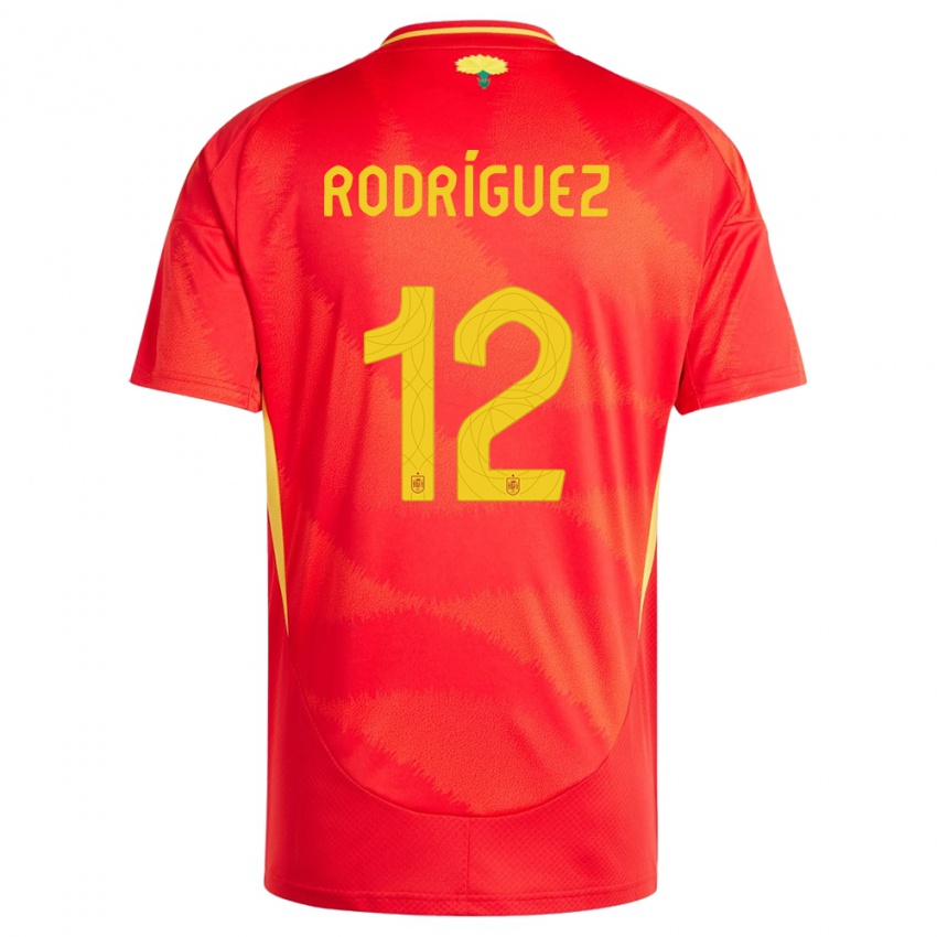 Hombre Camiseta España Lucia Rodriguez #12 Rojo 1ª Equipación 24-26 La Camisa Chile