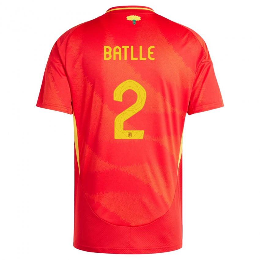 Hombre Camiseta España Ona Batlle #2 Rojo 1ª Equipación 24-26 La Camisa Chile