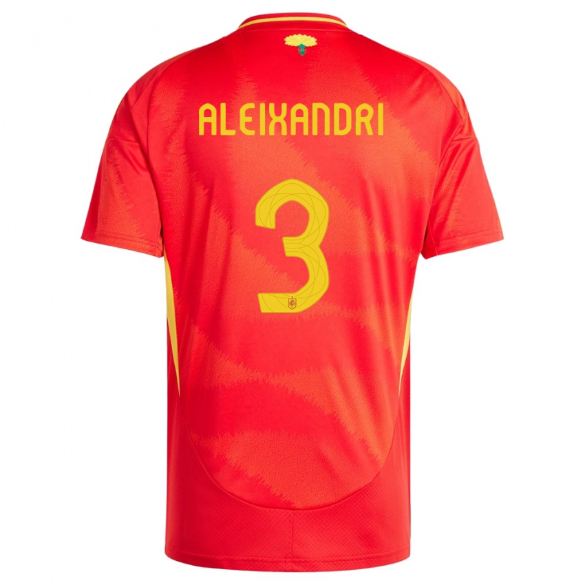 Hombre Camiseta España Laia Aleixandri #3 Rojo 1ª Equipación 24-26 La Camisa Chile