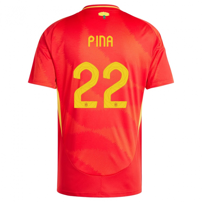 Hombre Camiseta España Claudia Pina #22 Rojo 1ª Equipación 24-26 La Camisa Chile