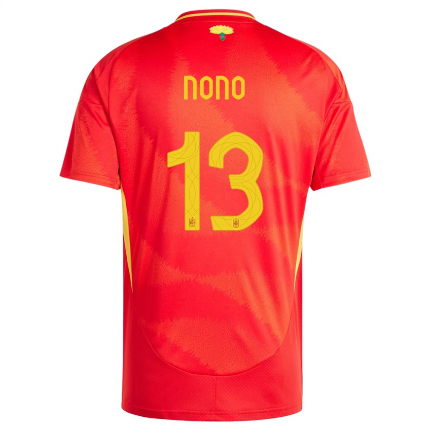 Hombre Camiseta España Nono #13 Rojo 1ª Equipación 24-26 La Camisa Chile