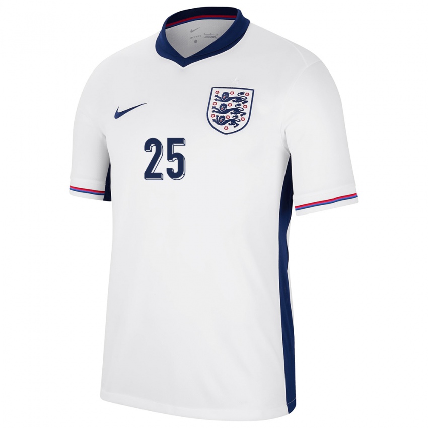 Hombre Camiseta Inglaterra Adam Wharton #25 Blanco 1ª Equipación 24-26 La Camisa Chile