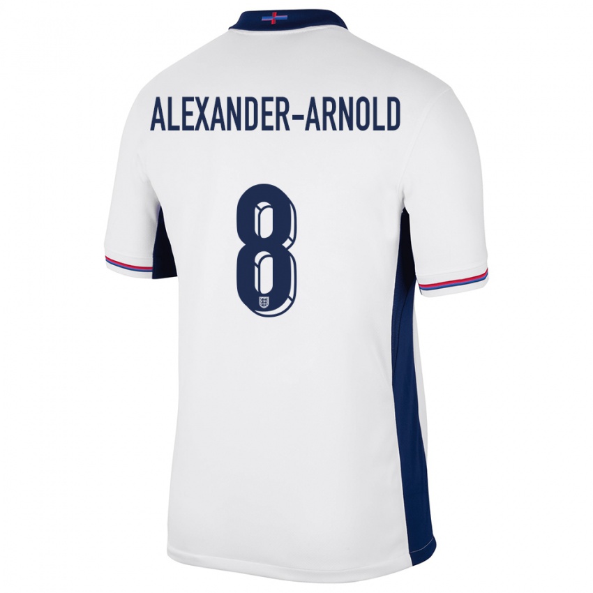 Hombre Camiseta Inglaterra Trent Alexander-Arnold #8 Blanco 1ª Equipación 24-26 La Camisa Chile