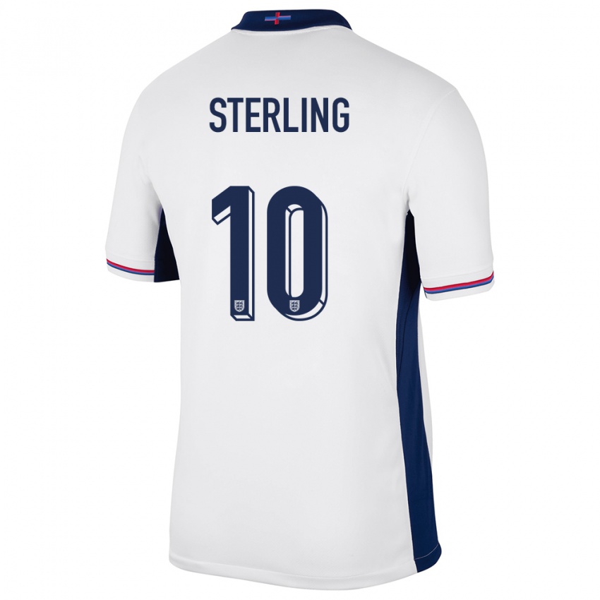 Hombre Camiseta Inglaterra Raheem Sterling #10 Blanco 1ª Equipación 24-26 La Camisa Chile