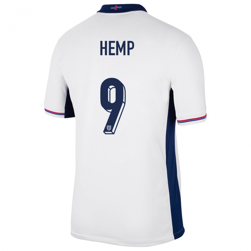 Hombre Camiseta Inglaterra Lauren Hemp #9 Blanco 1ª Equipación 24-26 La Camisa Chile