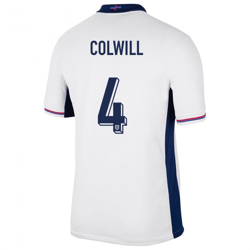 Hombre Camiseta Inglaterra Levi Colwill #4 Blanco 1ª Equipación 24-26 La Camisa Chile