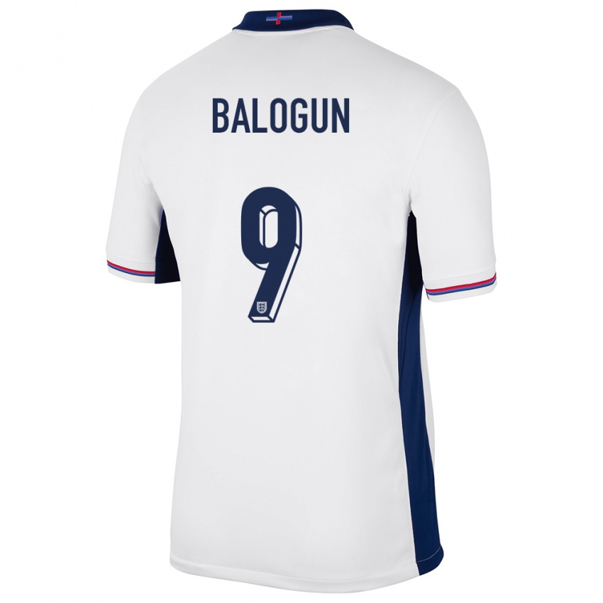 Hombre Camiseta Inglaterra Folarin Balogun #9 Blanco 1ª Equipación 24-26 La Camisa Chile