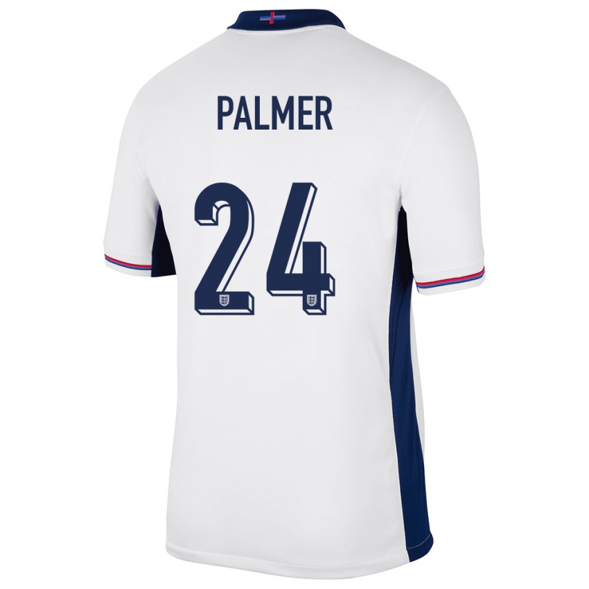 Hombre Camiseta Inglaterra Cole Palmer #24 Blanco 1ª Equipación 24-26 La Camisa Chile