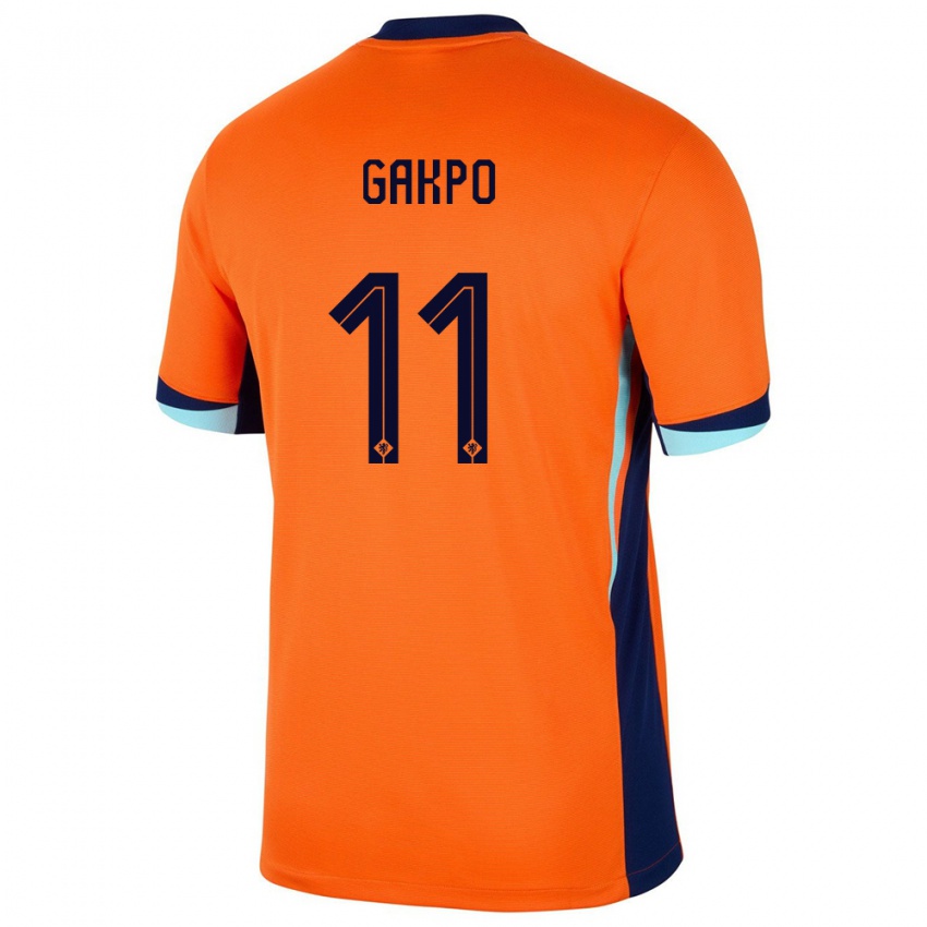 Hombre Camiseta Países Bajos Cody Gakpo #11 Naranja 1ª Equipación 24-26 La Camisa Chile