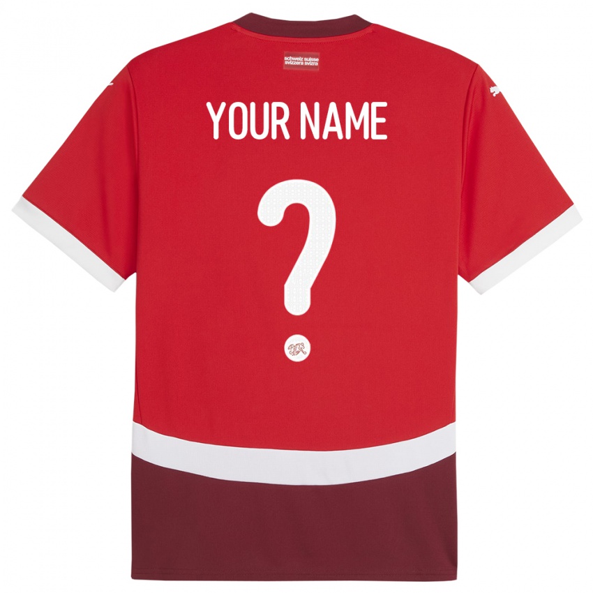 Hombre Camiseta Suiza Su Nombre #0 Rojo 1ª Equipación 24-26 La Camisa Chile