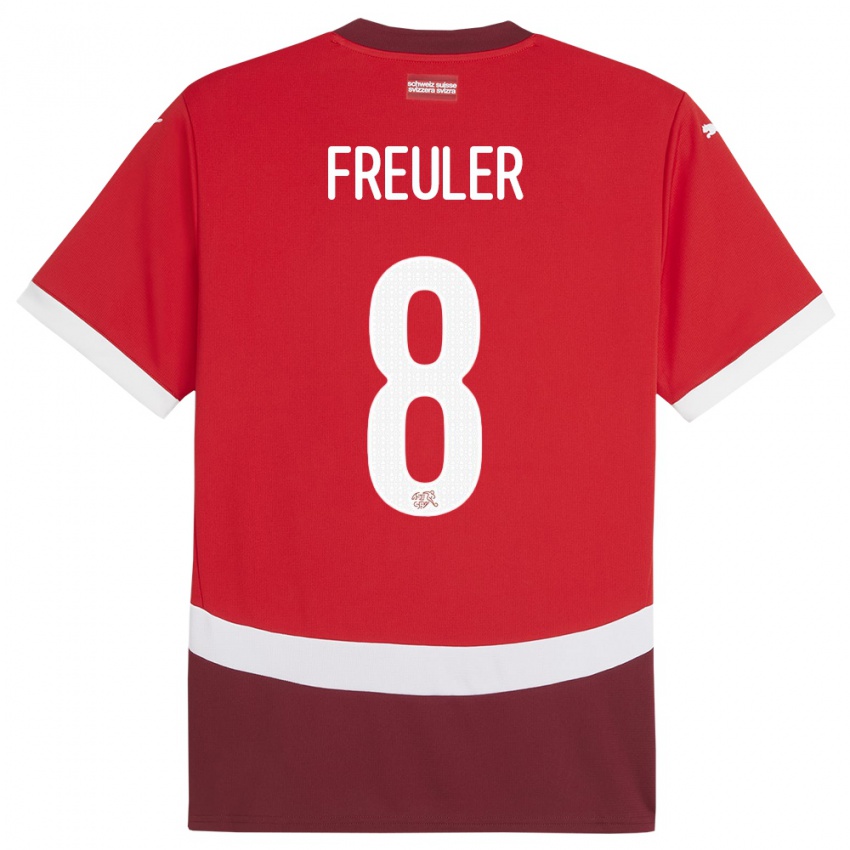 Hombre Camiseta Suiza Remo Freuler #8 Rojo 1ª Equipación 24-26 La Camisa Chile