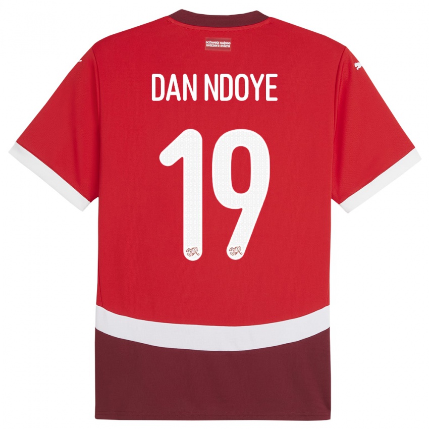 Hombre Camiseta Suiza Dan Ndoye #19 Rojo 1ª Equipación 24-26 La Camisa Chile