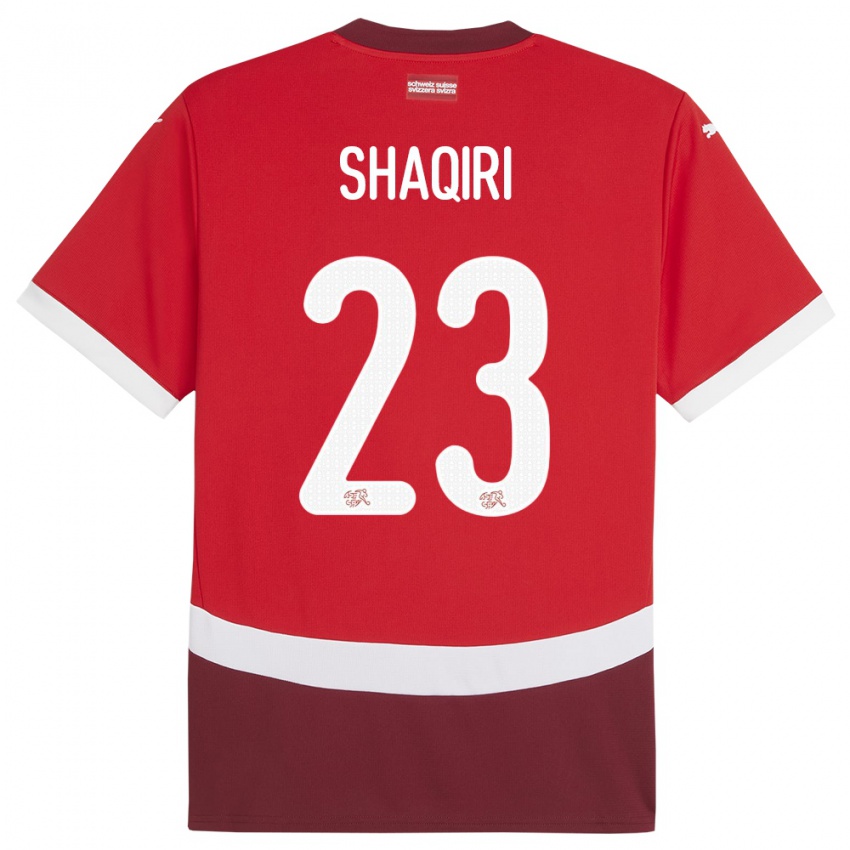 Hombre Camiseta Suiza Xherdan Shaqiri #23 Rojo 1ª Equipación 24-26 La Camisa Chile
