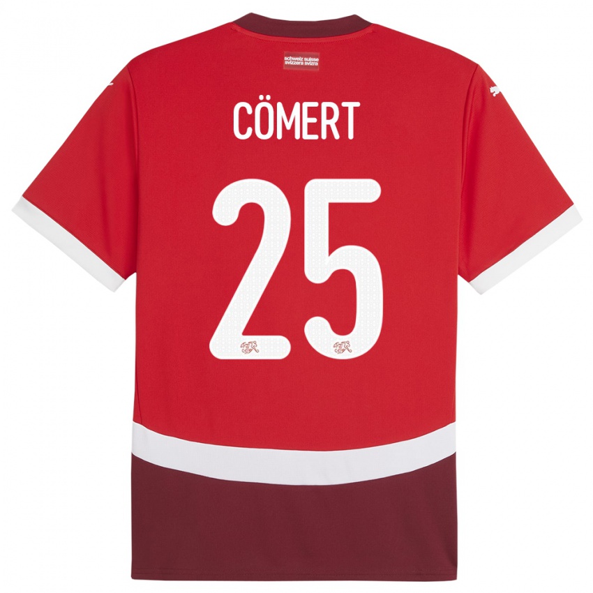 Hombre Camiseta Suiza Eray Comert #25 Rojo 1ª Equipación 24-26 La Camisa Chile