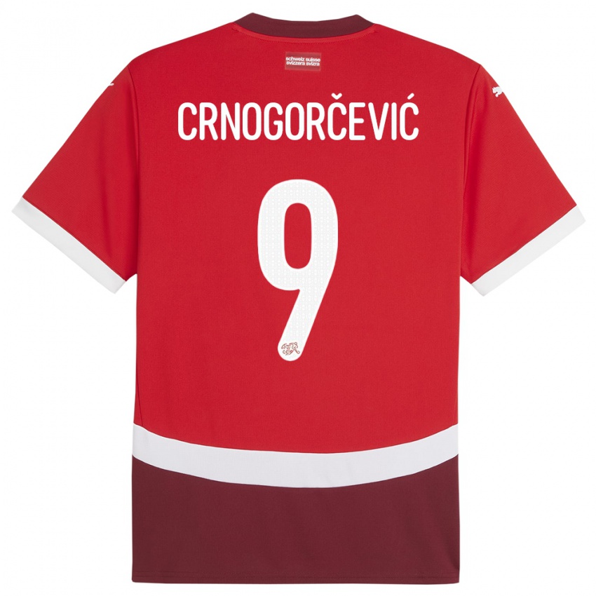 Hombre Camiseta Suiza Ana Maria Crnogorcevic #9 Rojo 1ª Equipación 24-26 La Camisa Chile