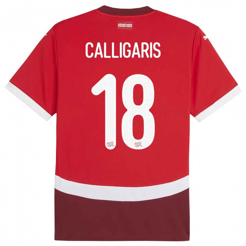 Hombre Camiseta Suiza Viola Calligaris #18 Rojo 1ª Equipación 24-26 La Camisa Chile