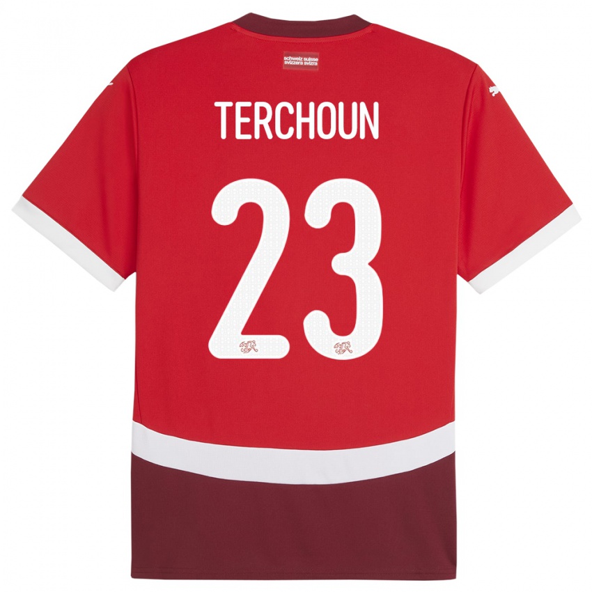 Hombre Camiseta Suiza Meriame Terchoun #23 Rojo 1ª Equipación 24-26 La Camisa Chile