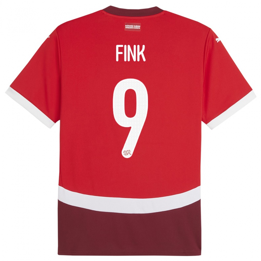 Hombre Camiseta Suiza Bradley Fink #9 Rojo 1ª Equipación 24-26 La Camisa Chile
