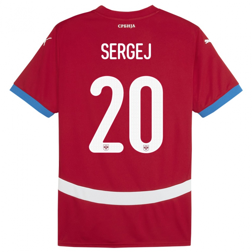 Hombre Camiseta Serbia Sergej Milinkovic-Savic #20 Rojo 1ª Equipación 24-26 La Camisa Chile