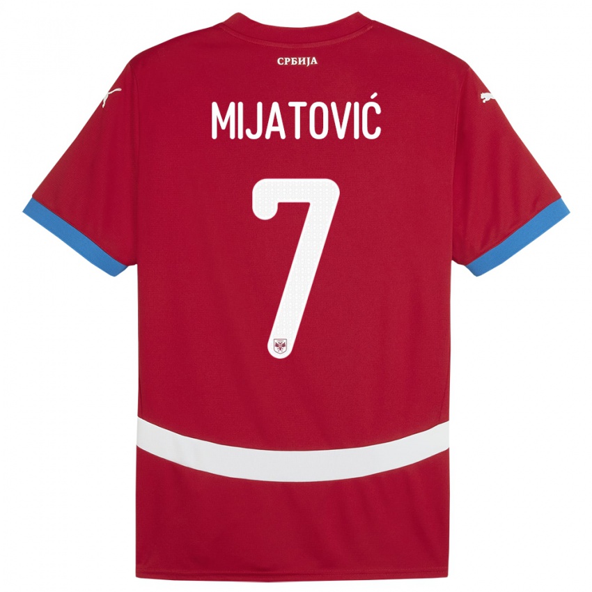 Hombre Camiseta Serbia Milica Mijatovic #7 Rojo 1ª Equipación 24-26 La Camisa Chile