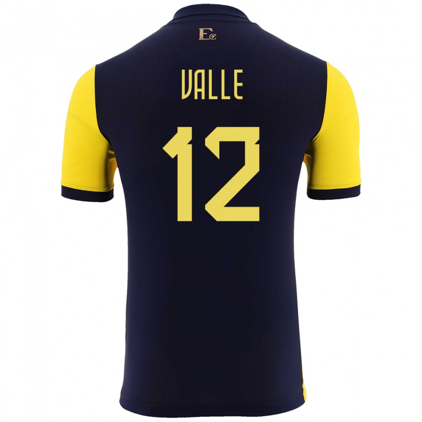 Hombre Camiseta Ecuador Gonzalo Valle #12 Amarillo 1ª Equipación 24-26 La Camisa Chile
