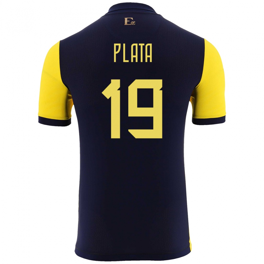 Hombre Camiseta Ecuador Gonzalo Plata #19 Amarillo 1ª Equipación 24-26 La Camisa Chile