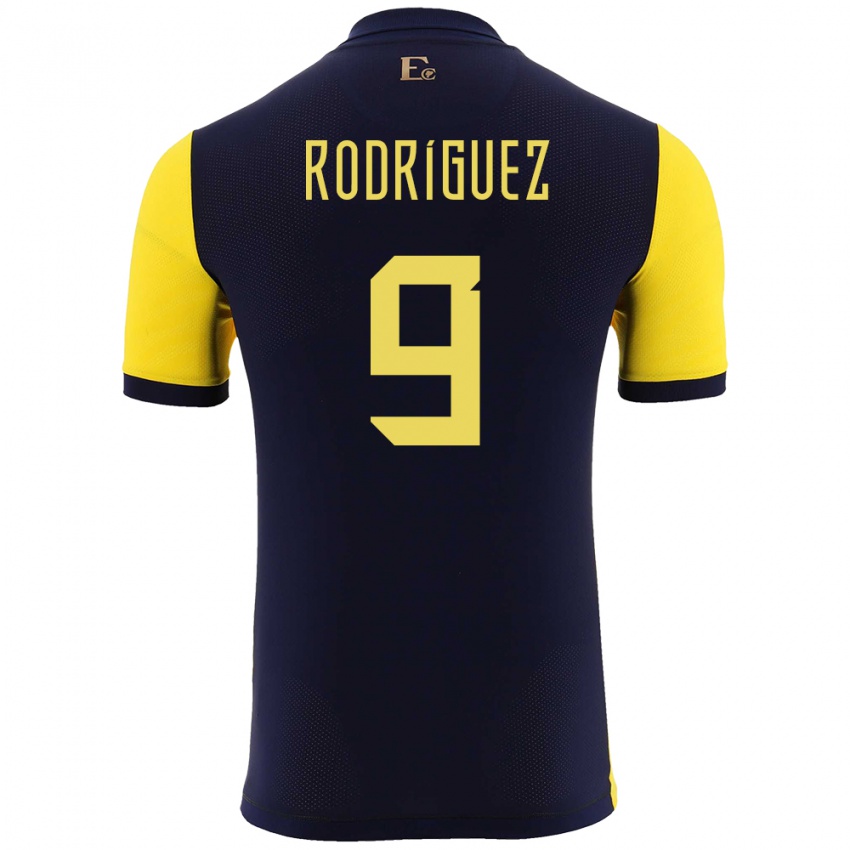 Hombre Camiseta Ecuador Ingrid Rodriguez #9 Amarillo 1ª Equipación 24-26 La Camisa Chile