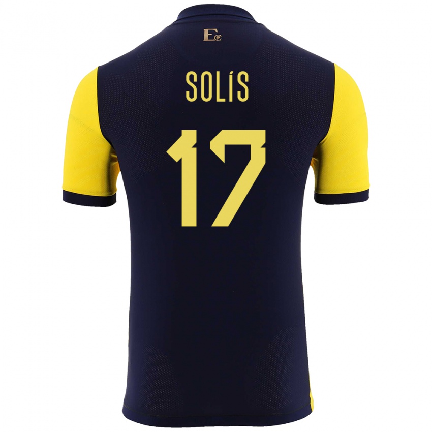 Hombre Camiseta Ecuador Mathias Solis #17 Amarillo 1ª Equipación 24-26 La Camisa Chile