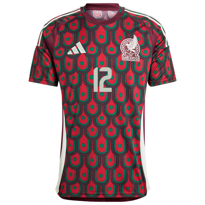 Hombre Camiseta México Eduardo Garcia #12 Granate 1ª Equipación 24-26 La Camisa Chile