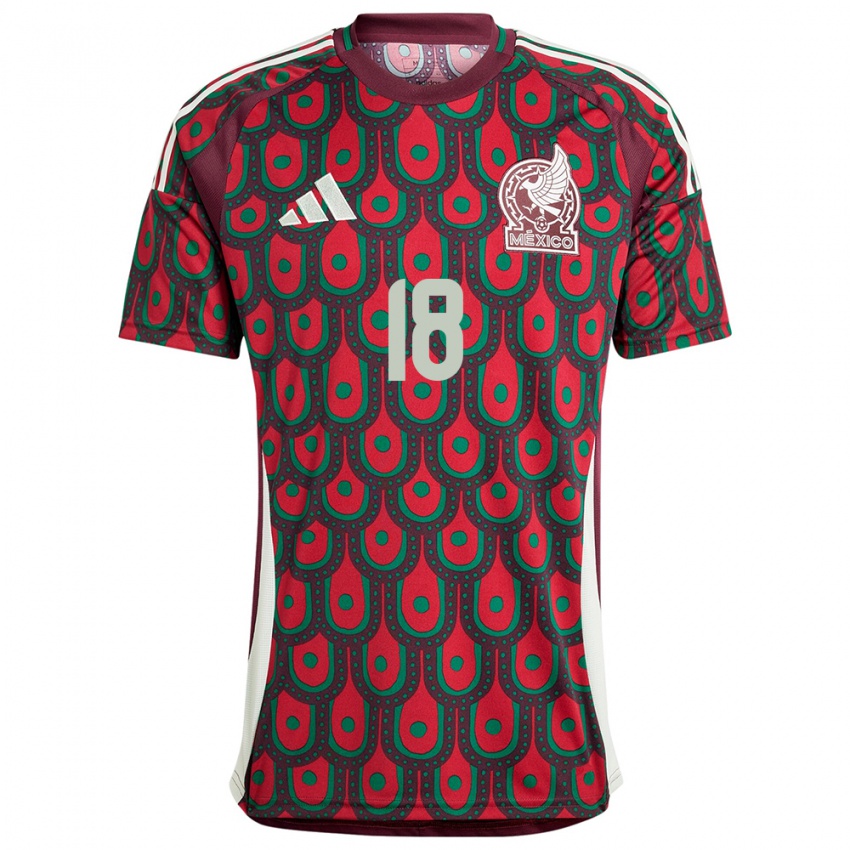 Hombre Camiseta México Andres Guardado #18 Granate 1ª Equipación 24-26 La Camisa Chile