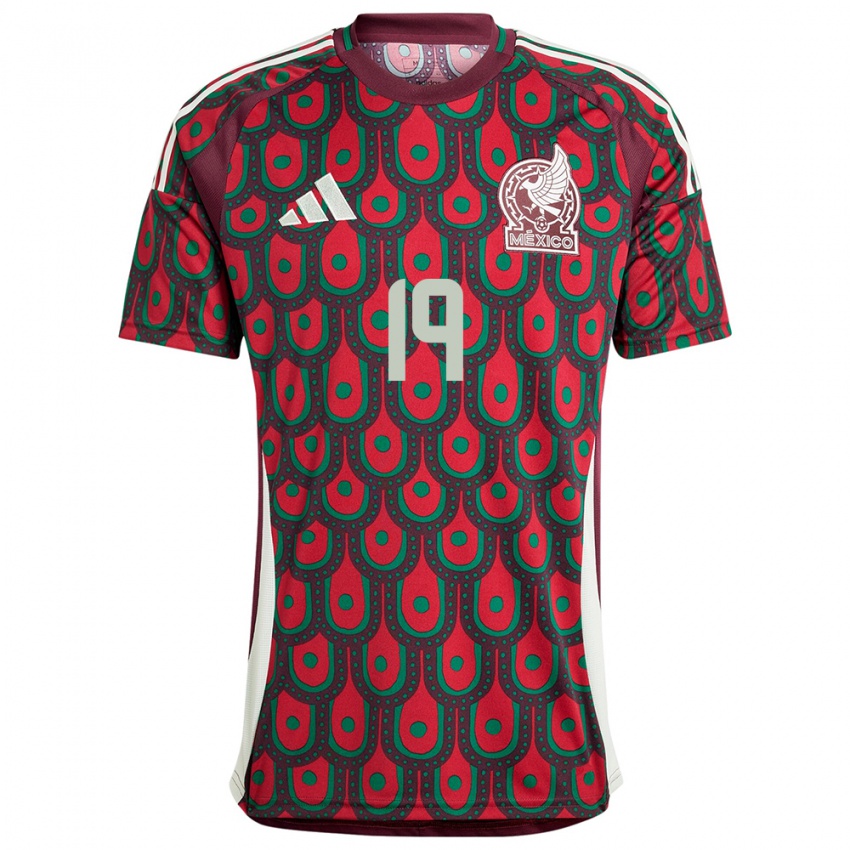 Hombre Camiseta México Angel Robles #19 Granate 1ª Equipación 24-26 La Camisa Chile