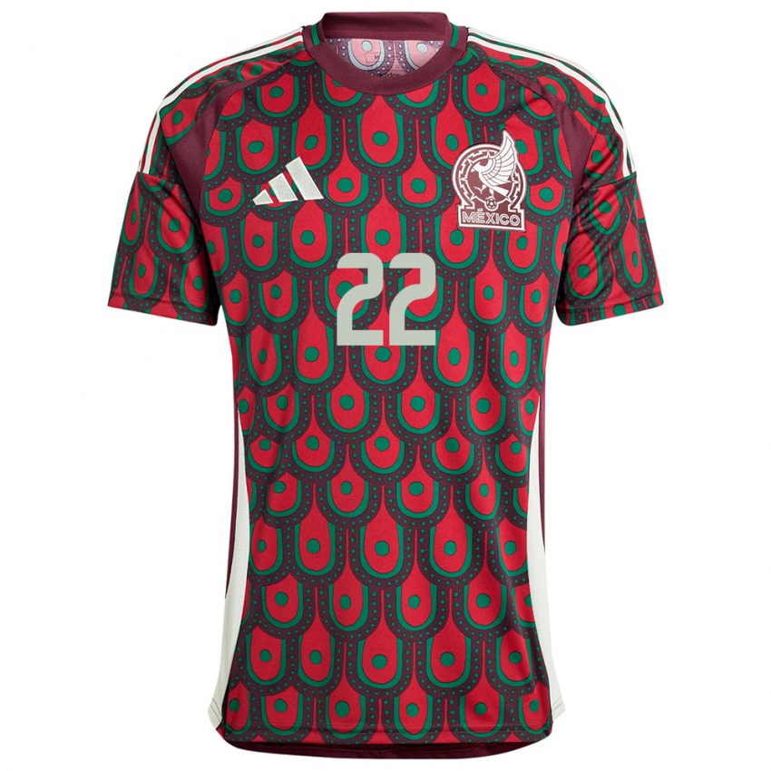 Hombre Camiseta México Andres Montano #22 Granate 1ª Equipación 24-26 La Camisa Chile