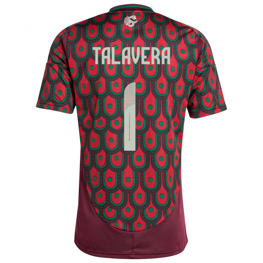 Hombre Camiseta México Alfredo Talavera #1 Granate 1ª Equipación 24-26 La Camisa Chile