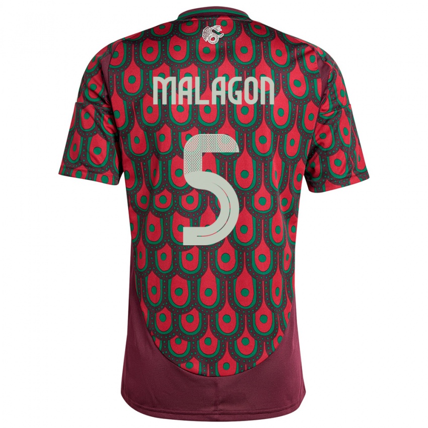 Hombre Camiseta México Luis Malagon #5 Granate 1ª Equipación 24-26 La Camisa Chile