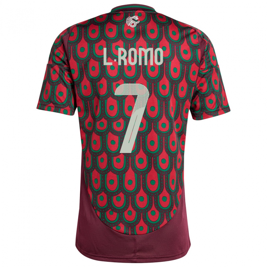 Hombre Camiseta México Luis Romo #7 Granate 1ª Equipación 24-26 La Camisa Chile