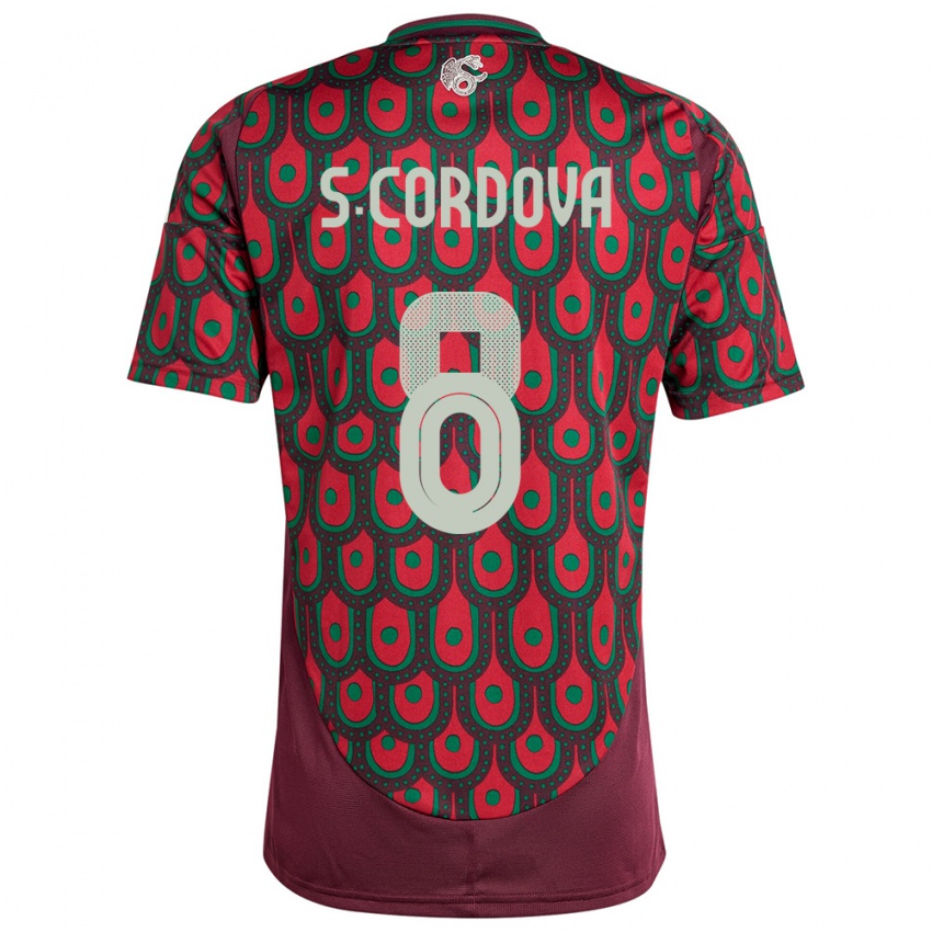 Hombre Camiseta México Sebastian Cordova #8 Granate 1ª Equipación 24-26 La Camisa Chile