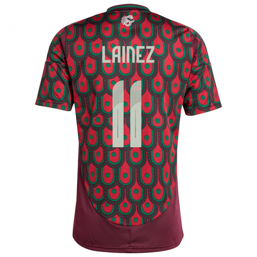 Hombre Camiseta México Diego Lainez #11 Granate 1ª Equipación 24-26 La Camisa Chile