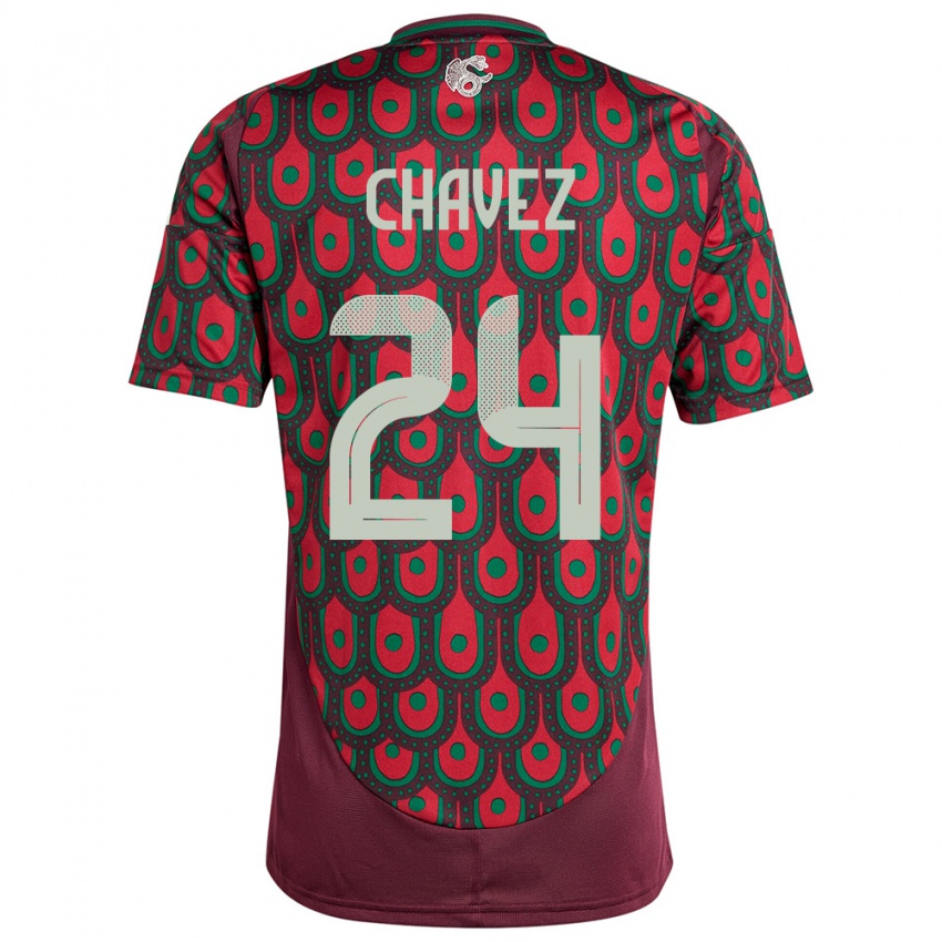 Hombre Camiseta México Luis Chavez #24 Granate 1ª Equipación 24-26 La Camisa Chile