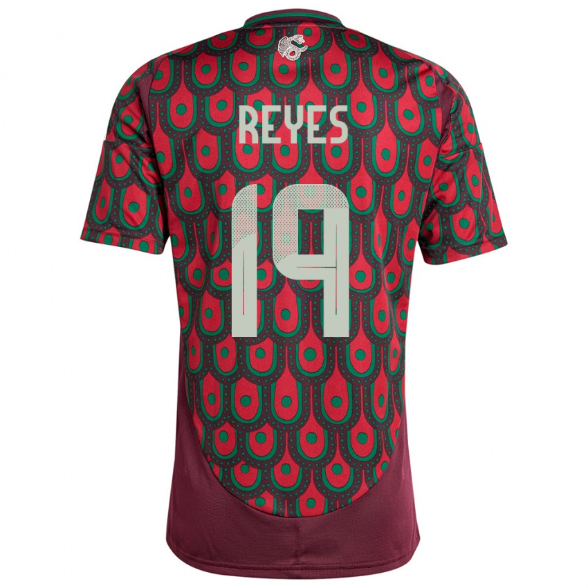 Hombre Camiseta México Israel Reyes #19 Granate 1ª Equipación 24-26 La Camisa Chile