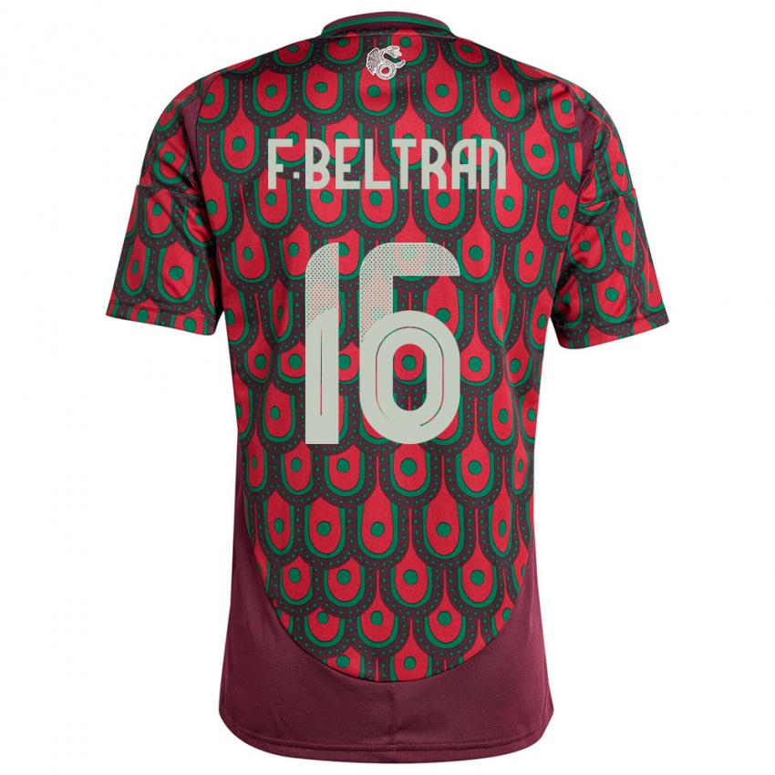 Hombre Camiseta México Fernando Beltran #16 Granate 1ª Equipación 24-26 La Camisa Chile