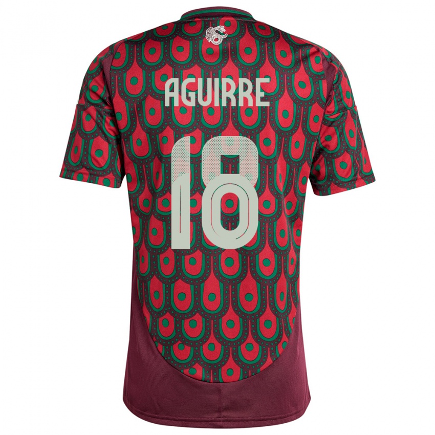 Hombre Camiseta México Eduardo Aguirre #18 Granate 1ª Equipación 24-26 La Camisa Chile