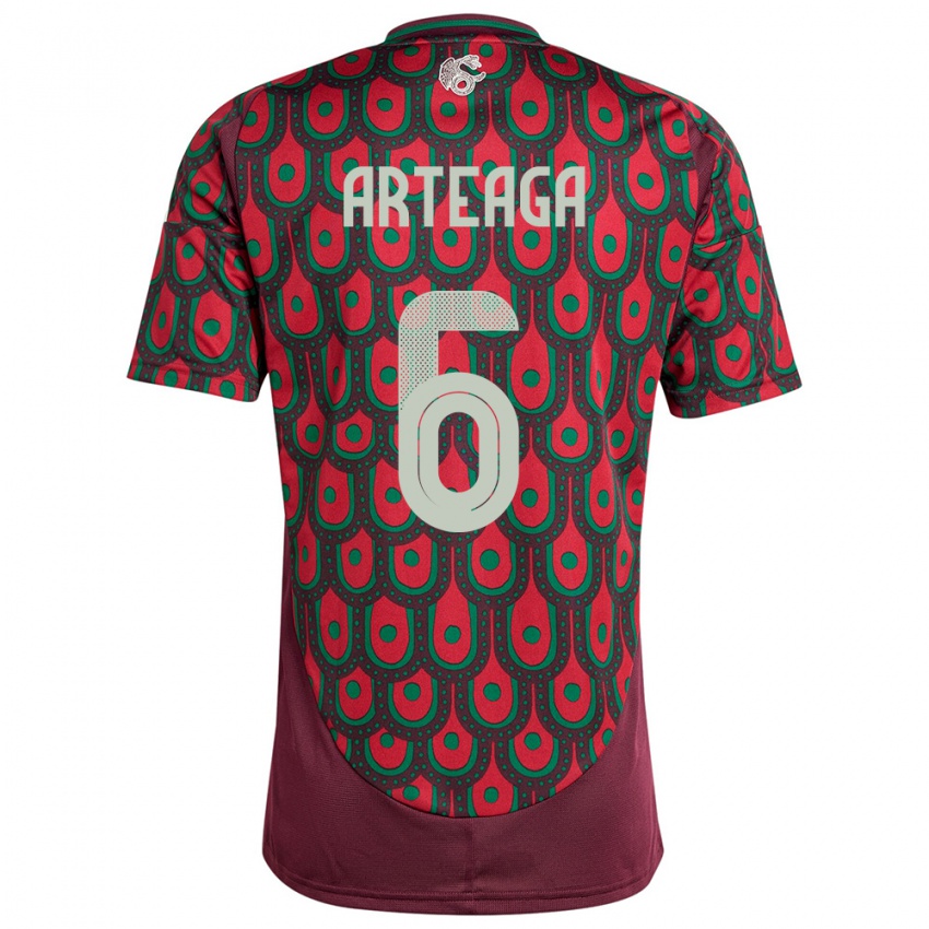 Hombre Camiseta México Gerardo Arteaga #6 Granate 1ª Equipación 24-26 La Camisa Chile