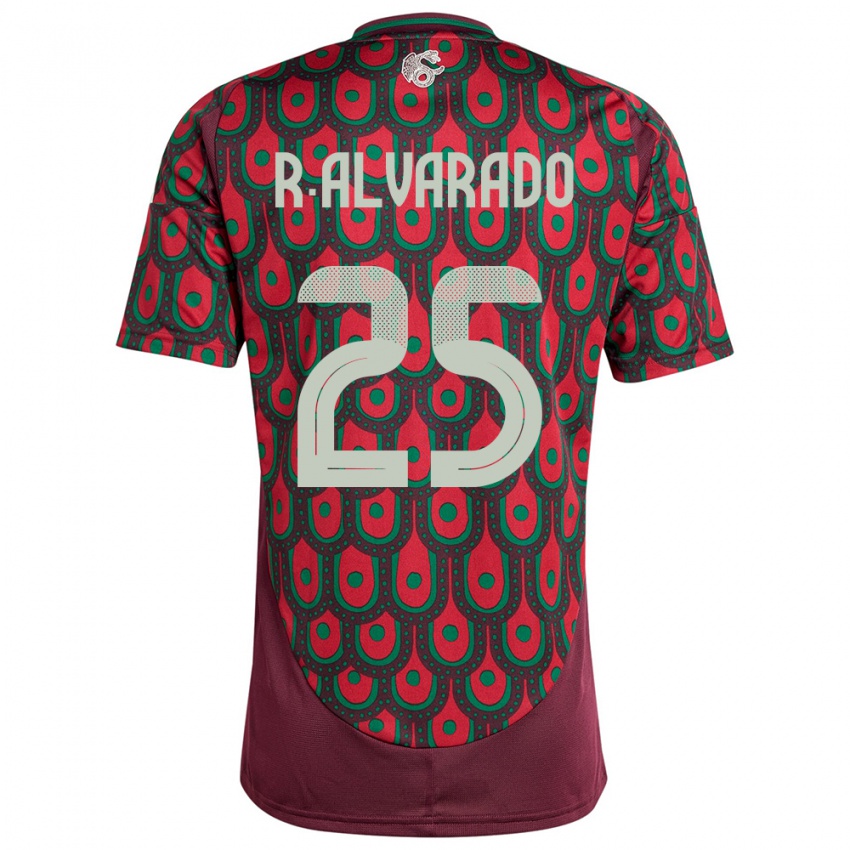 Hombre Camiseta México Roberto Alvarado #25 Granate 1ª Equipación 24-26 La Camisa Chile